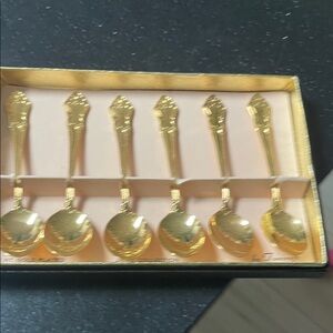 Small gold plated spoons.